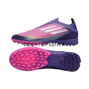 Adidas F50 League LL TF Laceless Turf Football Boots - Unity Purple & Pink Glow