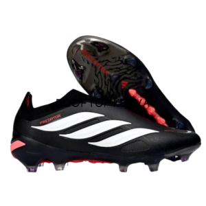 Adidas Predator 24 Elite Laceless FG Firm Ground Football Boots - Core Black & Solar Red