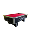 Supreme Coin-Operated Slate Billiard Pool Table - 7ft Matte Black & Red Felt