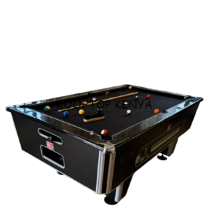Double Jointer Commercial Coin-Operated Slate Pool Table - 7ft Matte Black & Midnight Black Felt